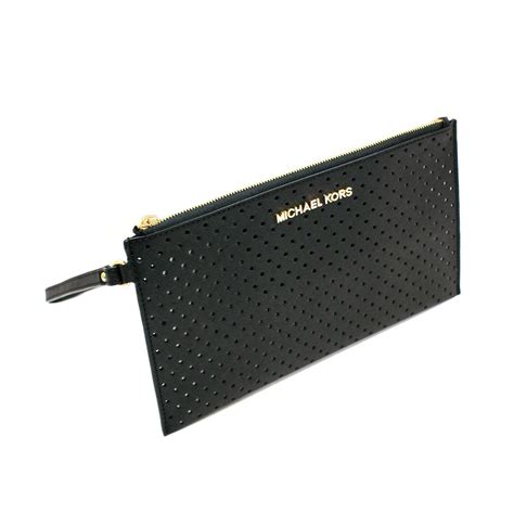 michael kors jet set travel lg zip clutch|Michael Kors leather wristlet.